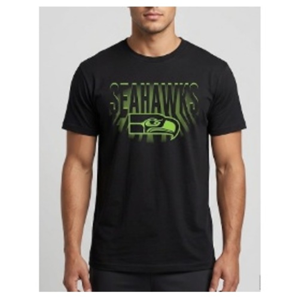 NFL Team Apparel Men's Black Seattle Seahawks Spotlight Graphic Tee Size M NWT